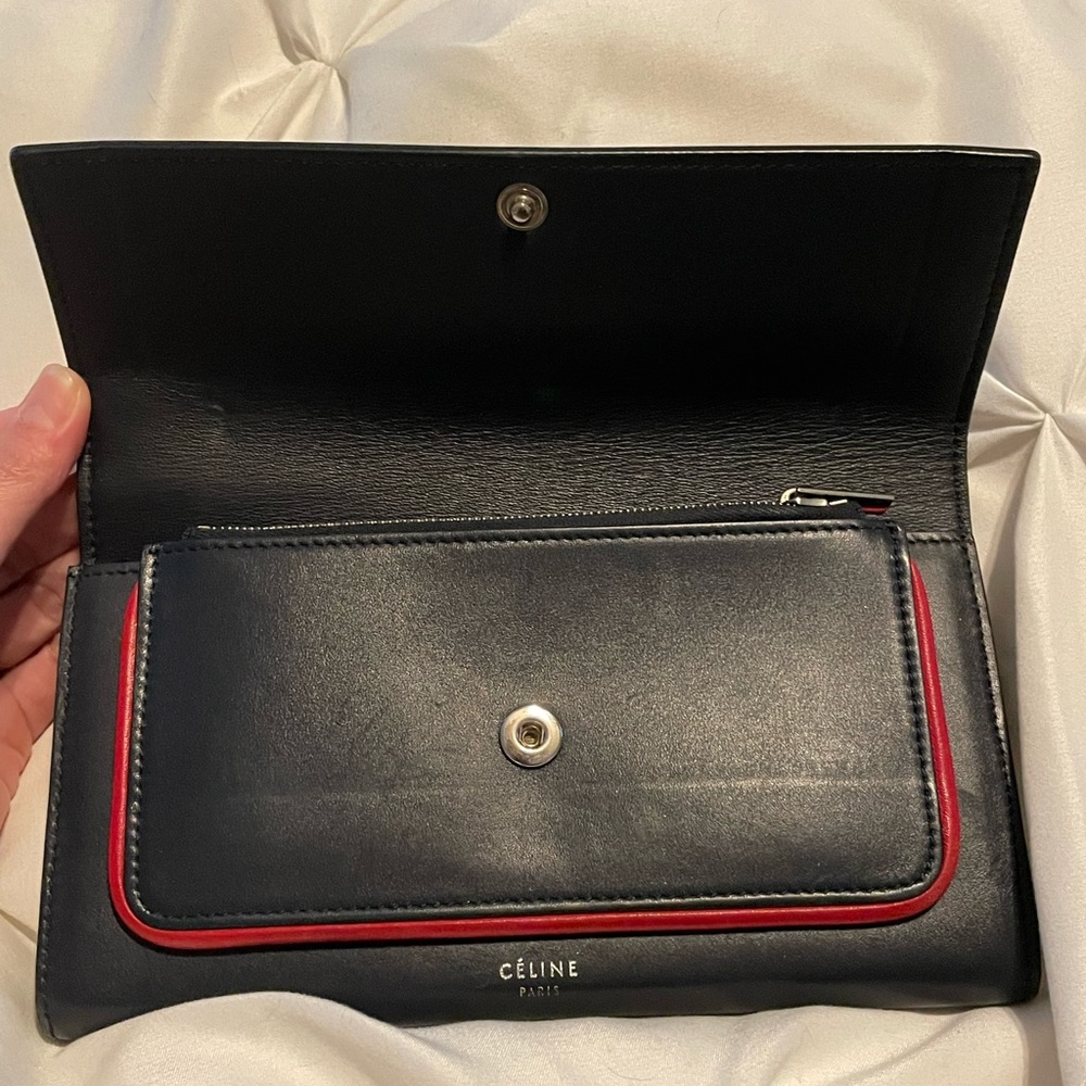 Celine Navy and Red Wallet